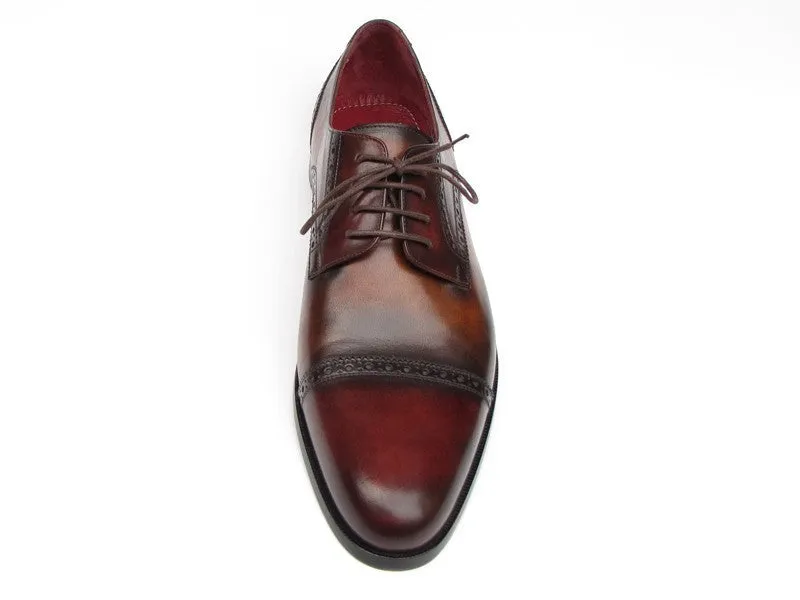 Paul Parkman Bordeaux/Tobacco Hand-Painted Derby Shoes