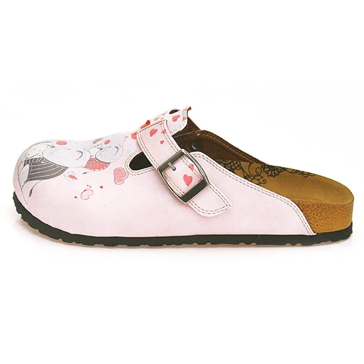 Pink and Red Colored, Fun Elephant Patterned Clogs - WCAL338