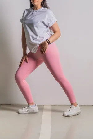 Pink Daisy Buttery Soft Everyday Leggings 25" - Yoga, Workout, Lounge