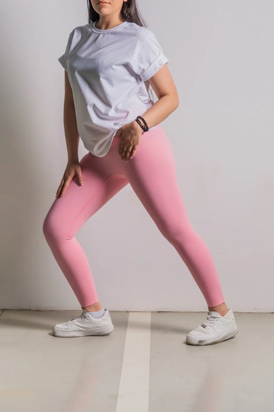 Pink Daisy Buttery Soft Everyday Leggings 25" - Yoga, Workout, Lounge