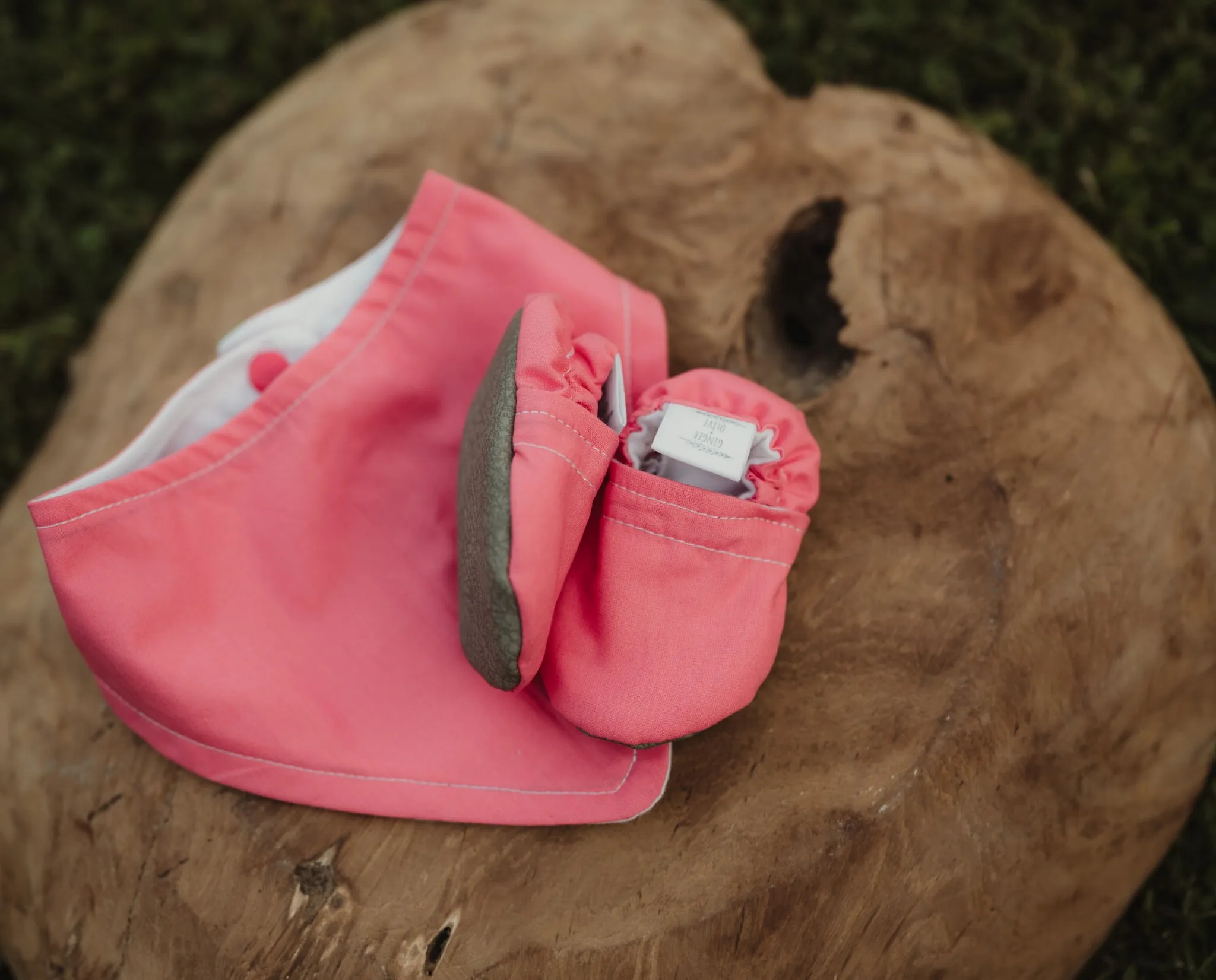 Pink Soft Soled Baby Shoes Bib