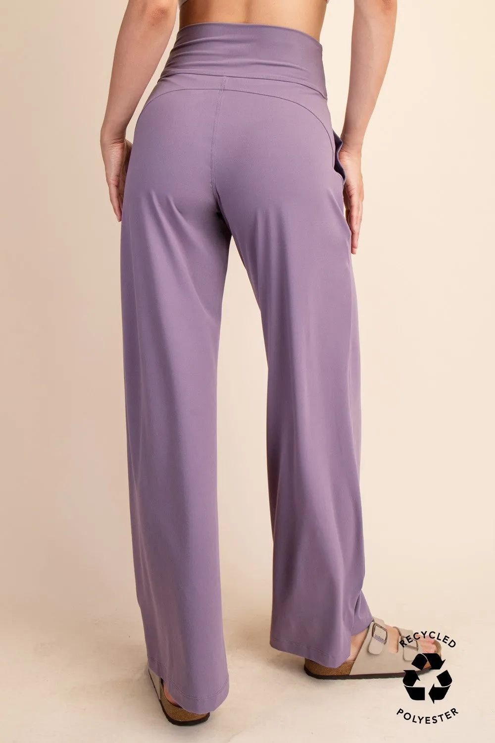PLUS SIZE RECYCLED BUTTER V WAIST WIDE PANT