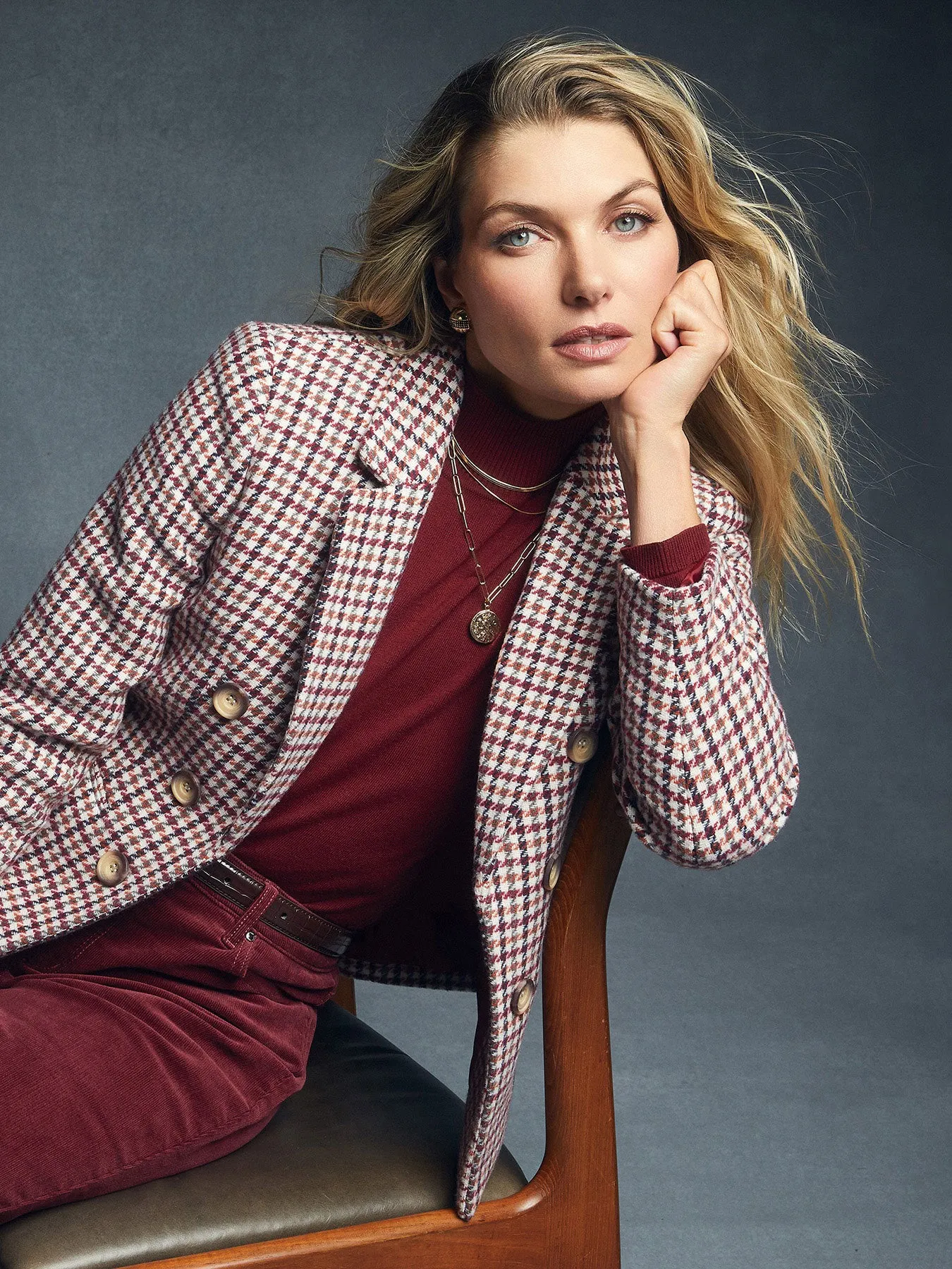 Plus Tweed Faux Double-Breasted Jacket