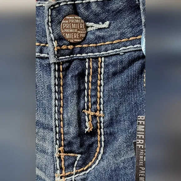 Premier Sz 5/6 Low Rise Skinny 'Bold Pockets*Stitching*Button' Jeans