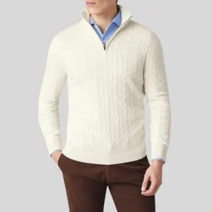 Premium Men's Cashmere Zip-Up Sweatshirt