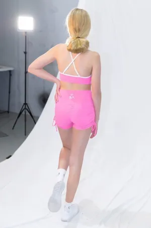 PRETTY PINK SCRUNCH BUM BOOTY SHORTS