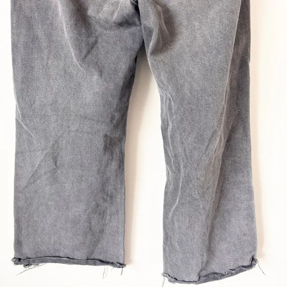 Princess Polly Black Wide Leg Distressed Jeans