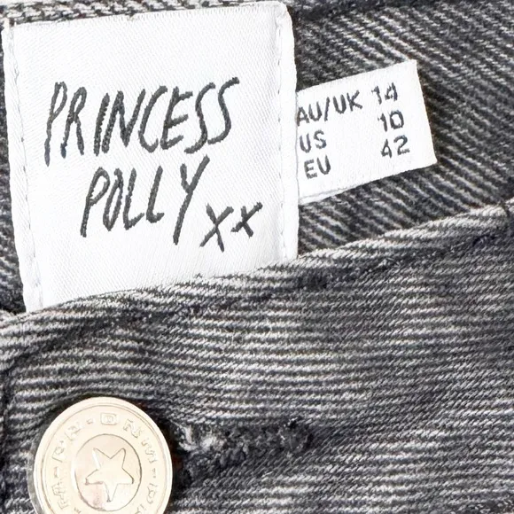 Princess Polly Black Wide Leg Distressed Jeans