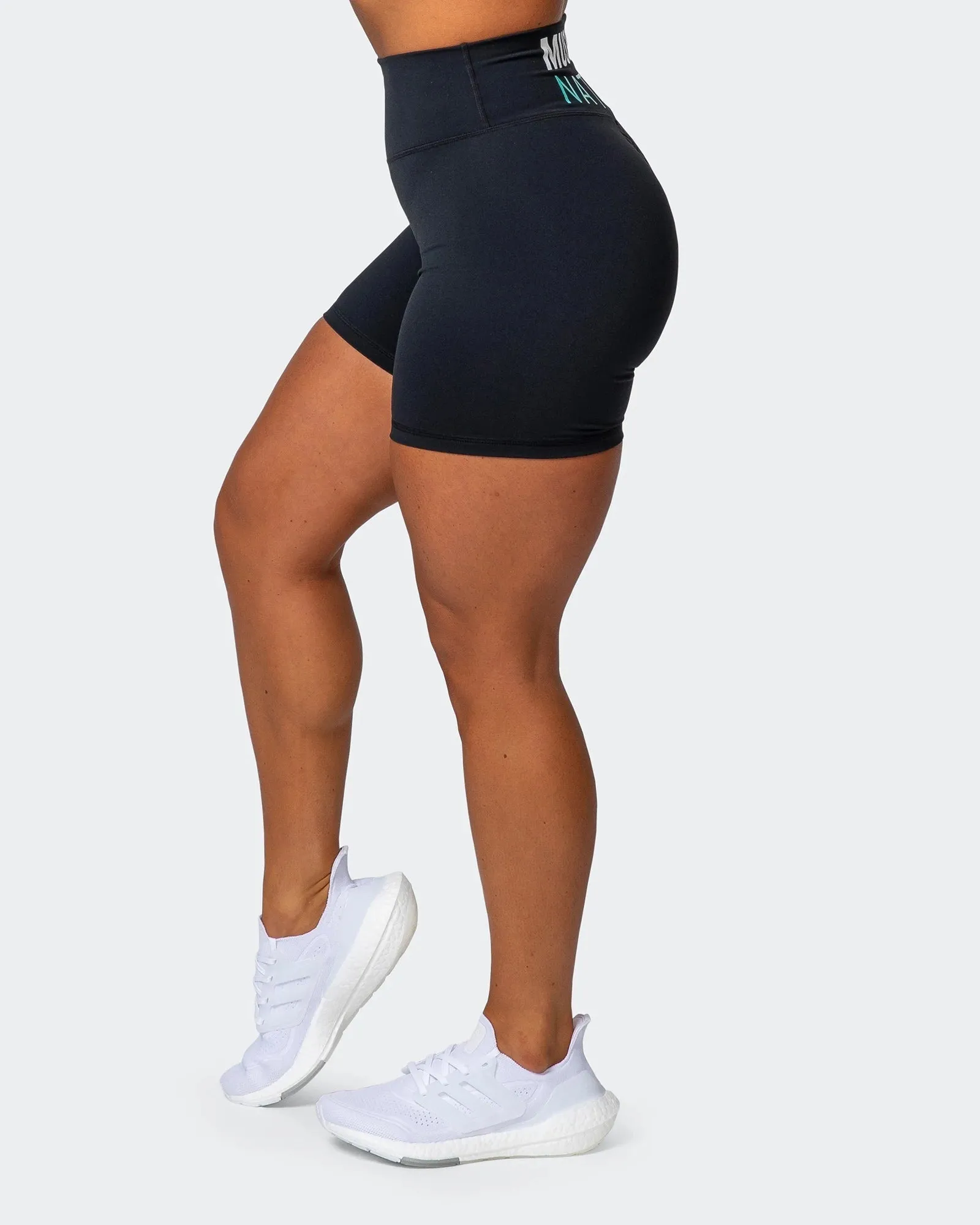 Prize Fighter Bike Shorts Black w/ White & Aqua