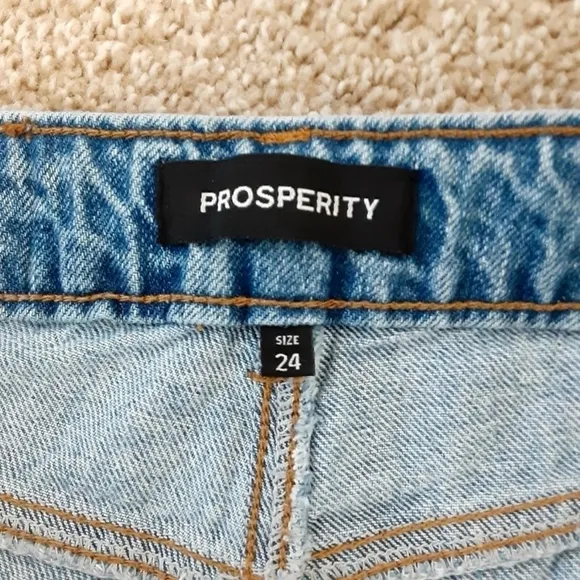 Prosperity Cotton High Rise Wide Leg Distressed Non Stretch Jeans Size 24