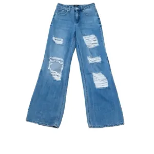 Prosperity Cotton High Rise Wide Leg Distressed Non Stretch Jeans Size 24