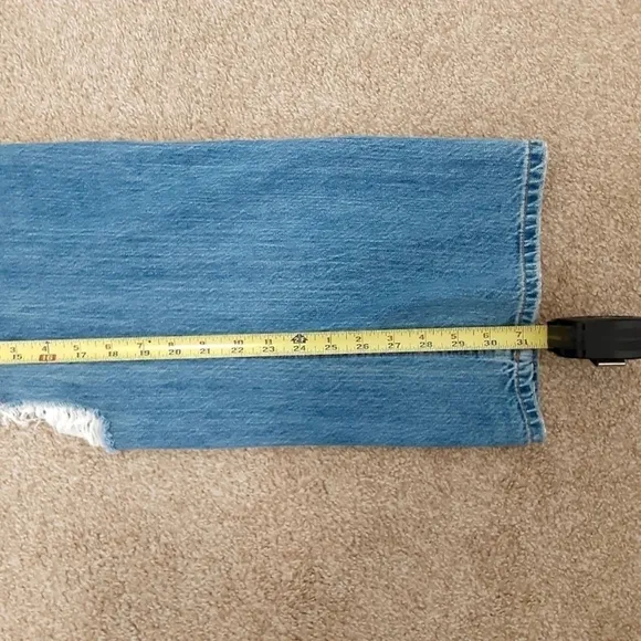 Prosperity Cotton High Rise Wide Leg Distressed Non Stretch Jeans Size 24