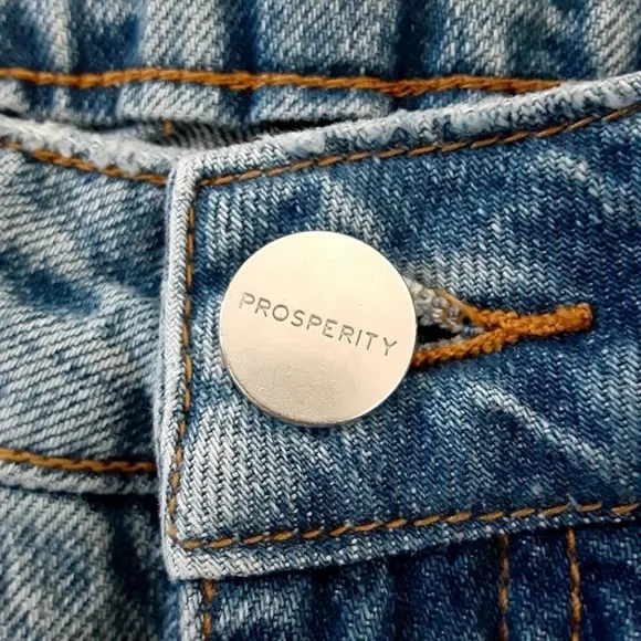 Prosperity Cotton High Rise Wide Leg Distressed Non Stretch Jeans Size 24