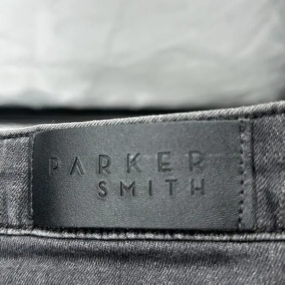 PS PARKER SMITH 26 Skinny Jeans Raw Step Hem Star Studded Seam Crop Faded Black