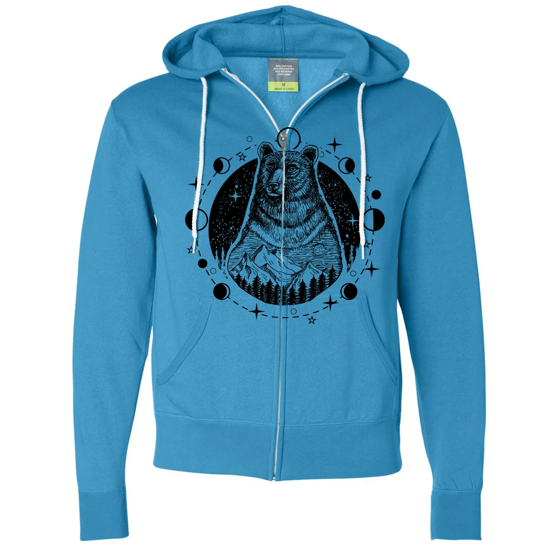 Psychic Moon Forest Grizzly Zip-Up Hoodie