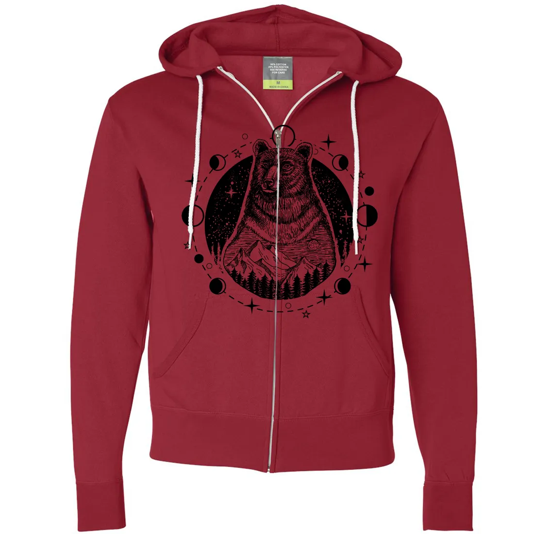 Psychic Moon Forest Grizzly Zip-Up Hoodie