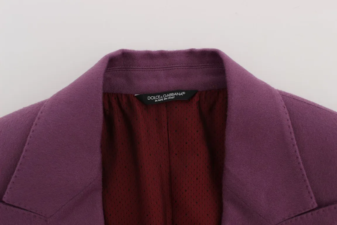 Purple Cashmere Slim Fit Blazer Jacket