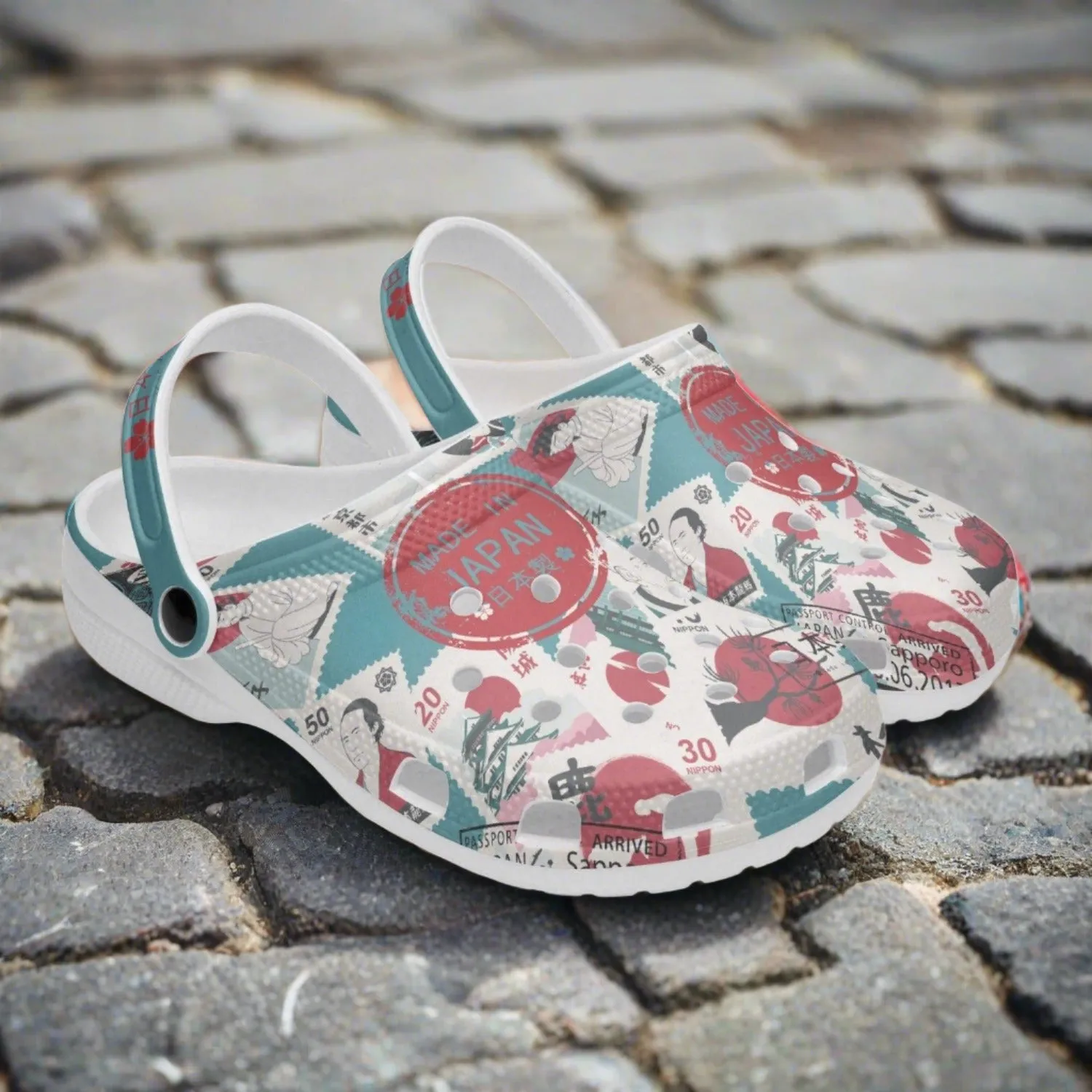 "Made In Japan" Teal Clogs