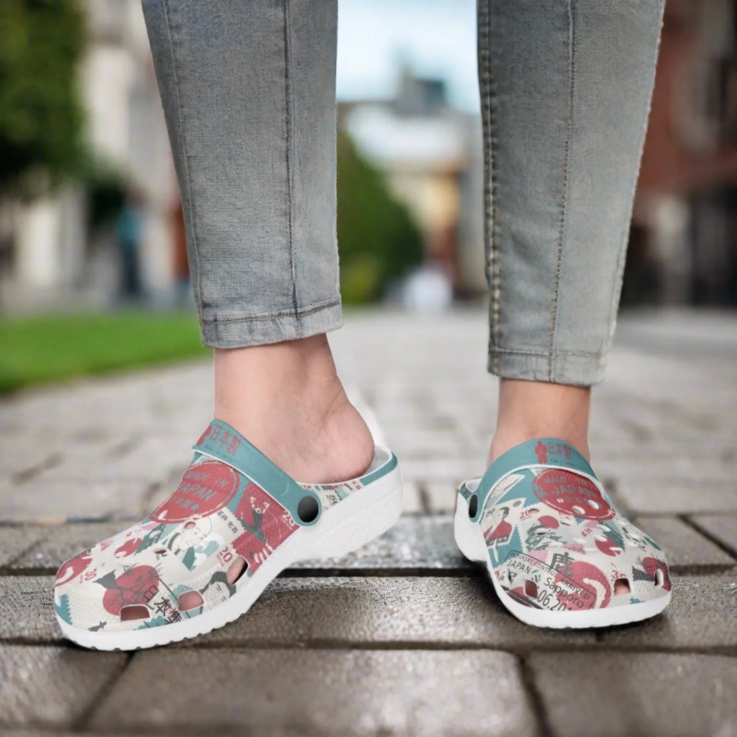 "Made In Japan" Teal Clogs