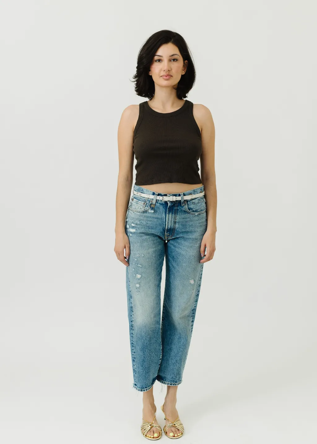 R13 Boyfriend Jeans in Bain Rips