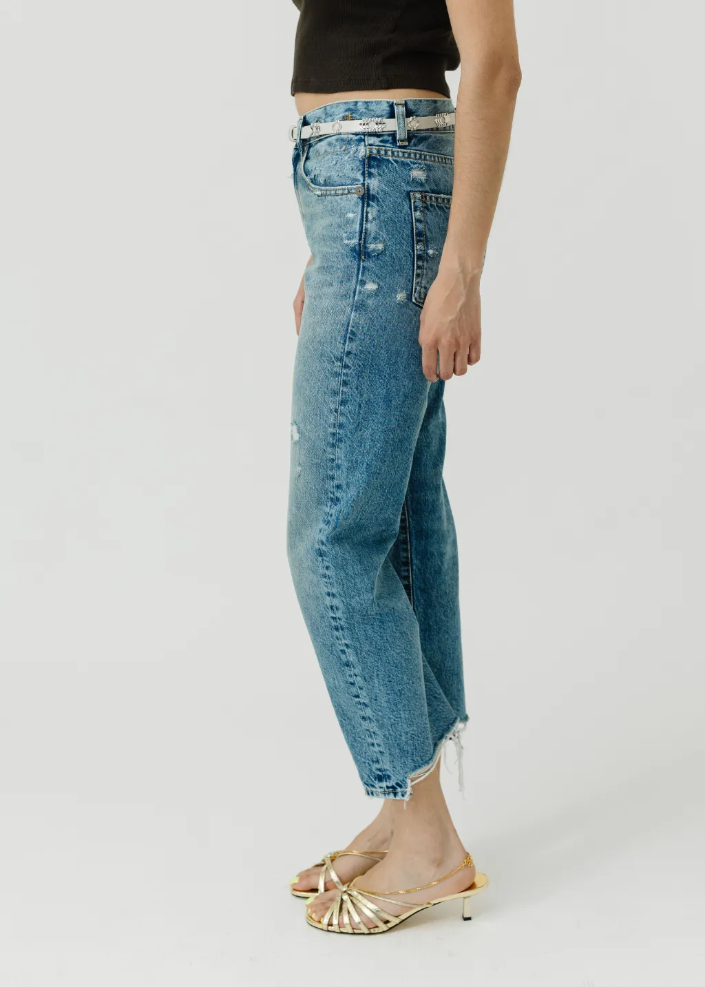 R13 Boyfriend Jeans in Bain Rips