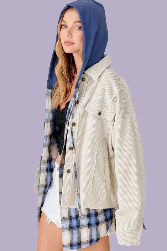 Raw Edge Corduroy Jacket