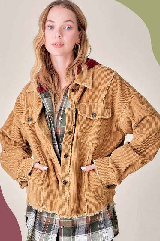 Raw Edge Corduroy Jacket