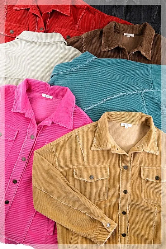 Raw Edge Corduroy Jacket