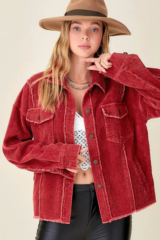 Raw Edge Corduroy Jacket