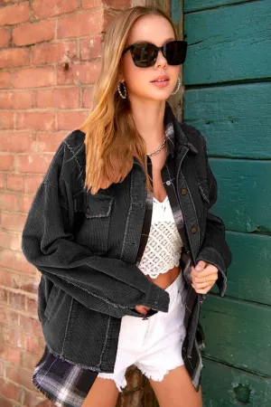 Raw Edge Corduroy Jacket