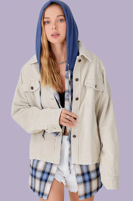 Raw Edge Corduroy Jacket