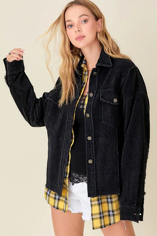 Raw Edge Corduroy Jacket