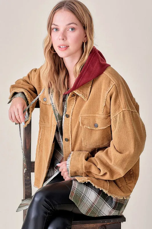 Raw Edge Corduroy Jacket