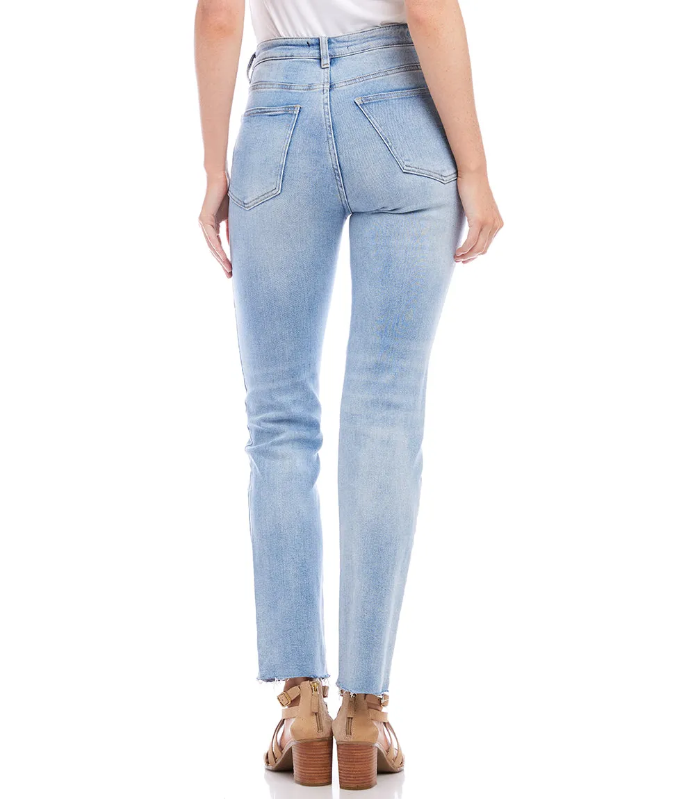 Raw Hem Straight Jeans