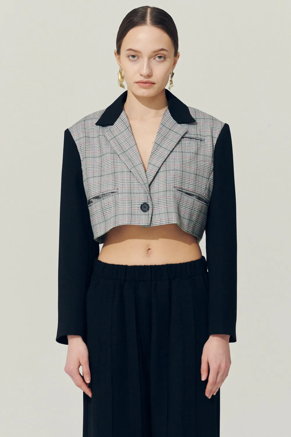 Re:born Daisy One Button Crop Blazer