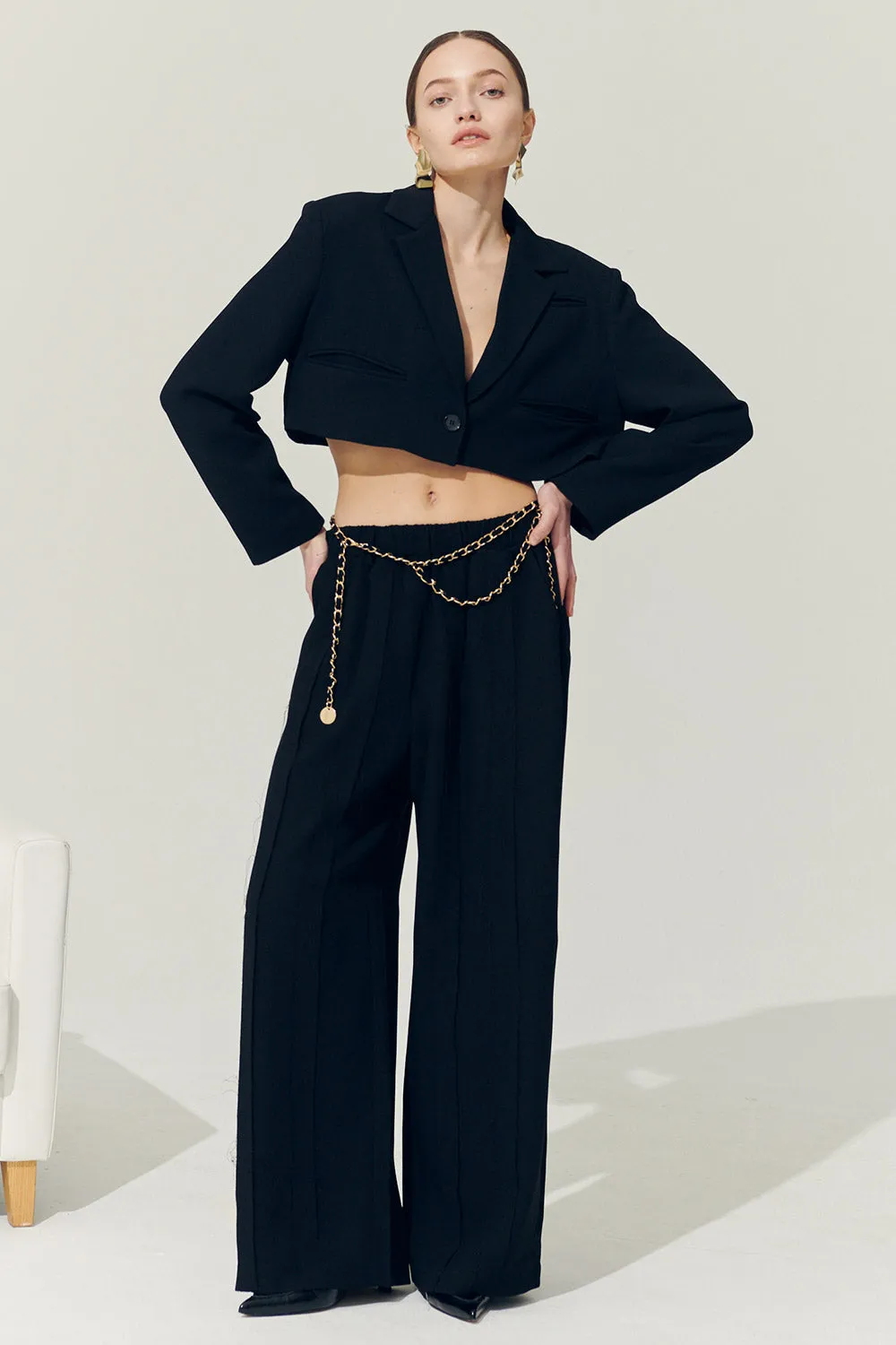 Re:born Daisy One Button Crop Blazer