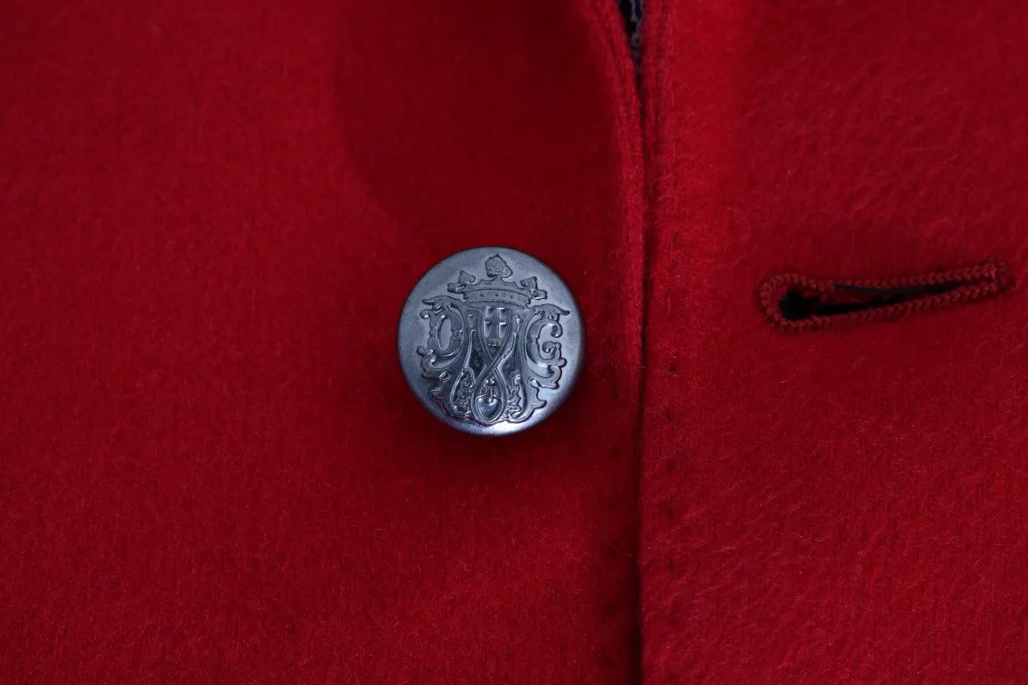 Red Cashmere Slim Fit Blazer