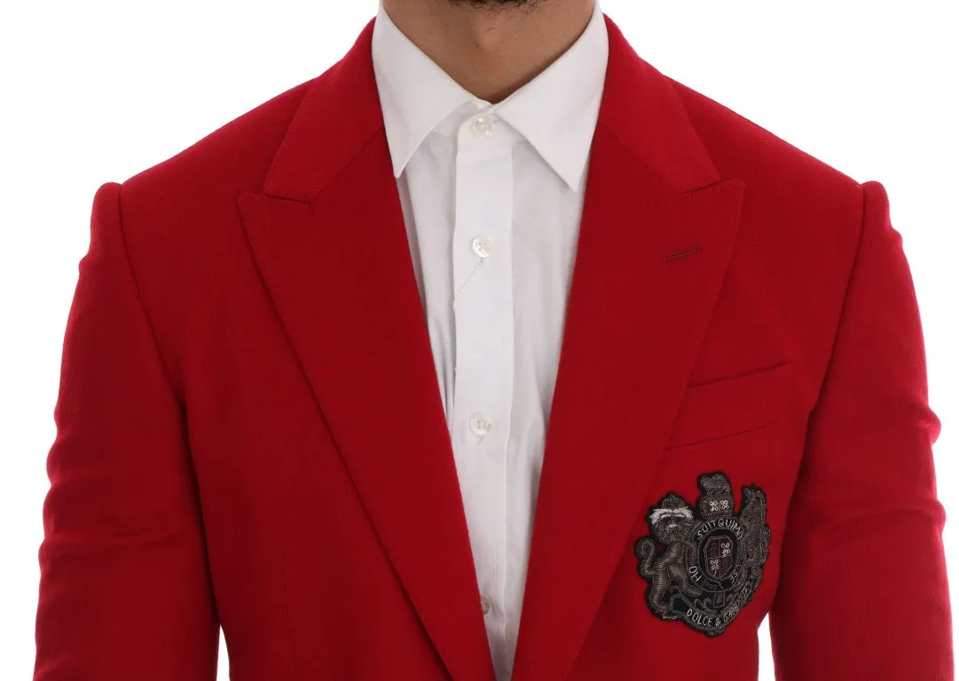 Red Cashmere Slim Fit Blazer