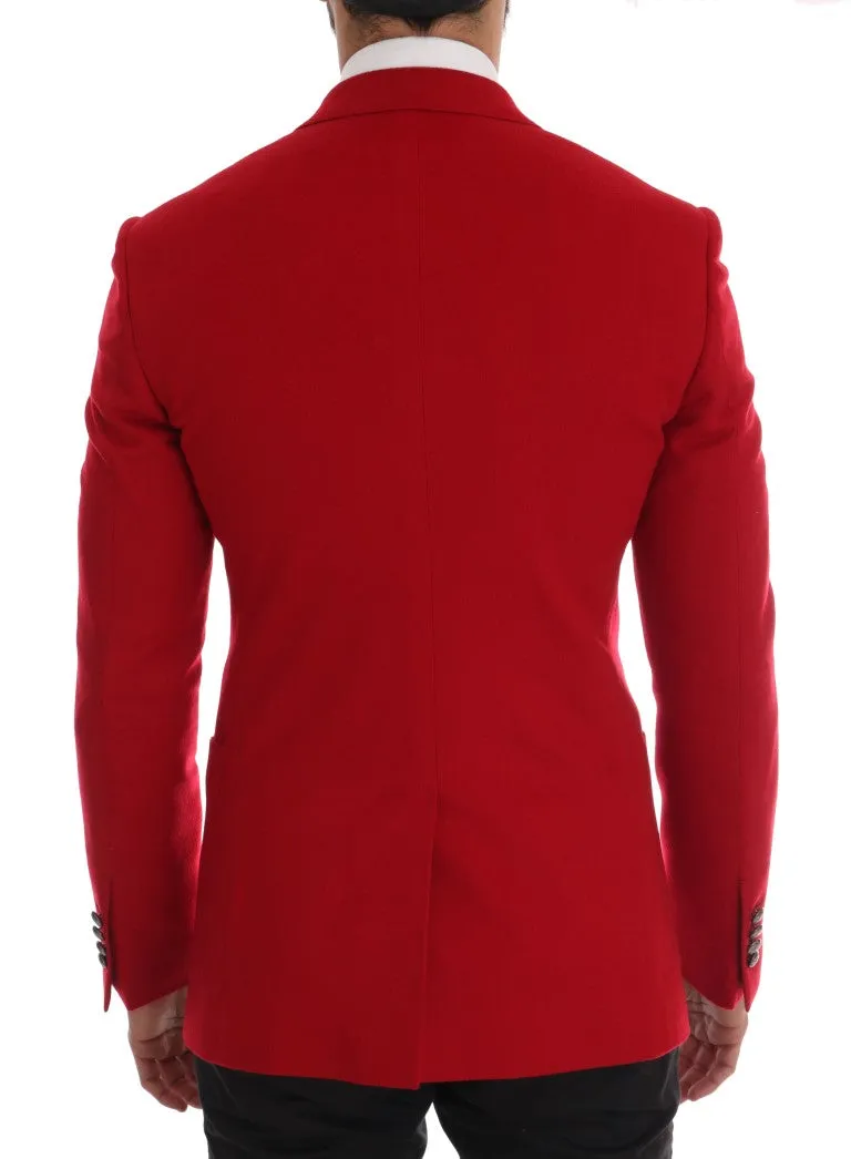 Red Cashmere Slim Fit Blazer