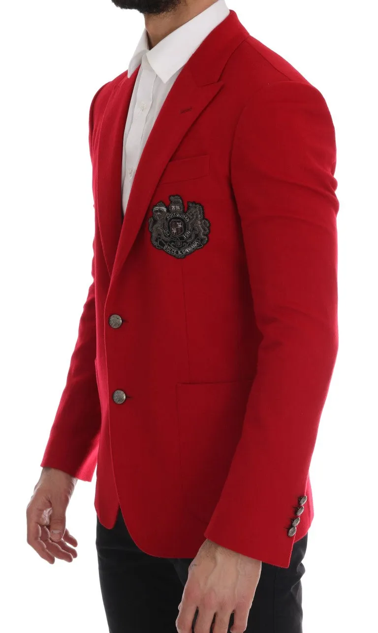 Red Cashmere Slim Fit Blazer