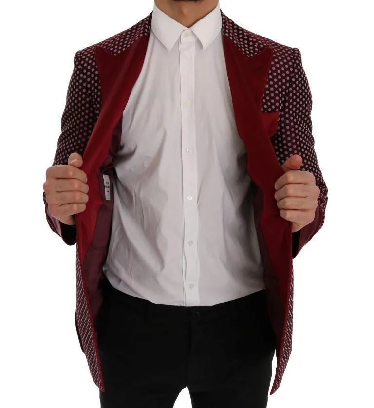 Red One Button Slim Fit Blazer Jacket