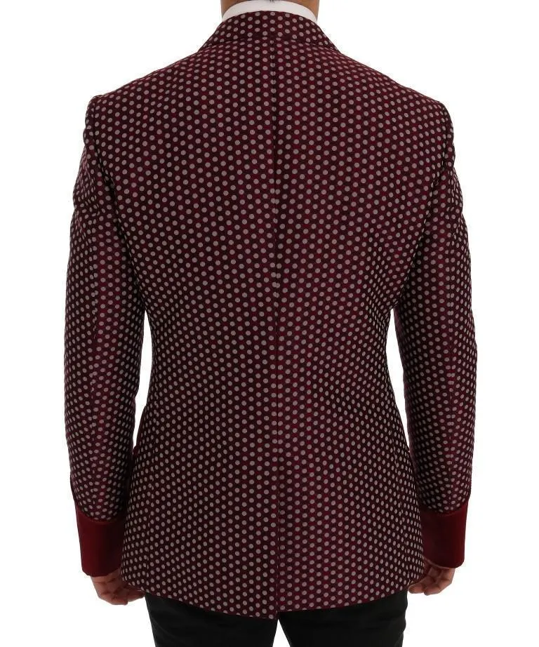 Red One Button Slim Fit Blazer Jacket