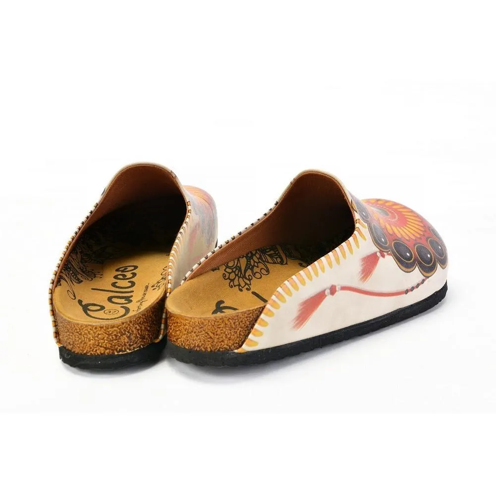 Red, Orange, Black, Yellow and Bead Pattern Clogs - CAL1402
