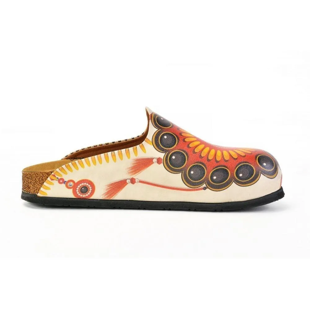 Red, Orange, Black, Yellow and Bead Pattern Clogs - CAL1402