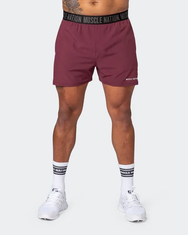Reflective Training Shorts - Wine