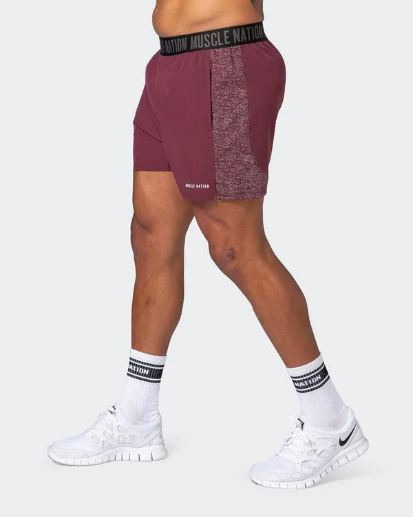 Reflective Training Shorts - Wine