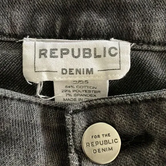 Republic Denim Black faded Jeans Size 2/ 25