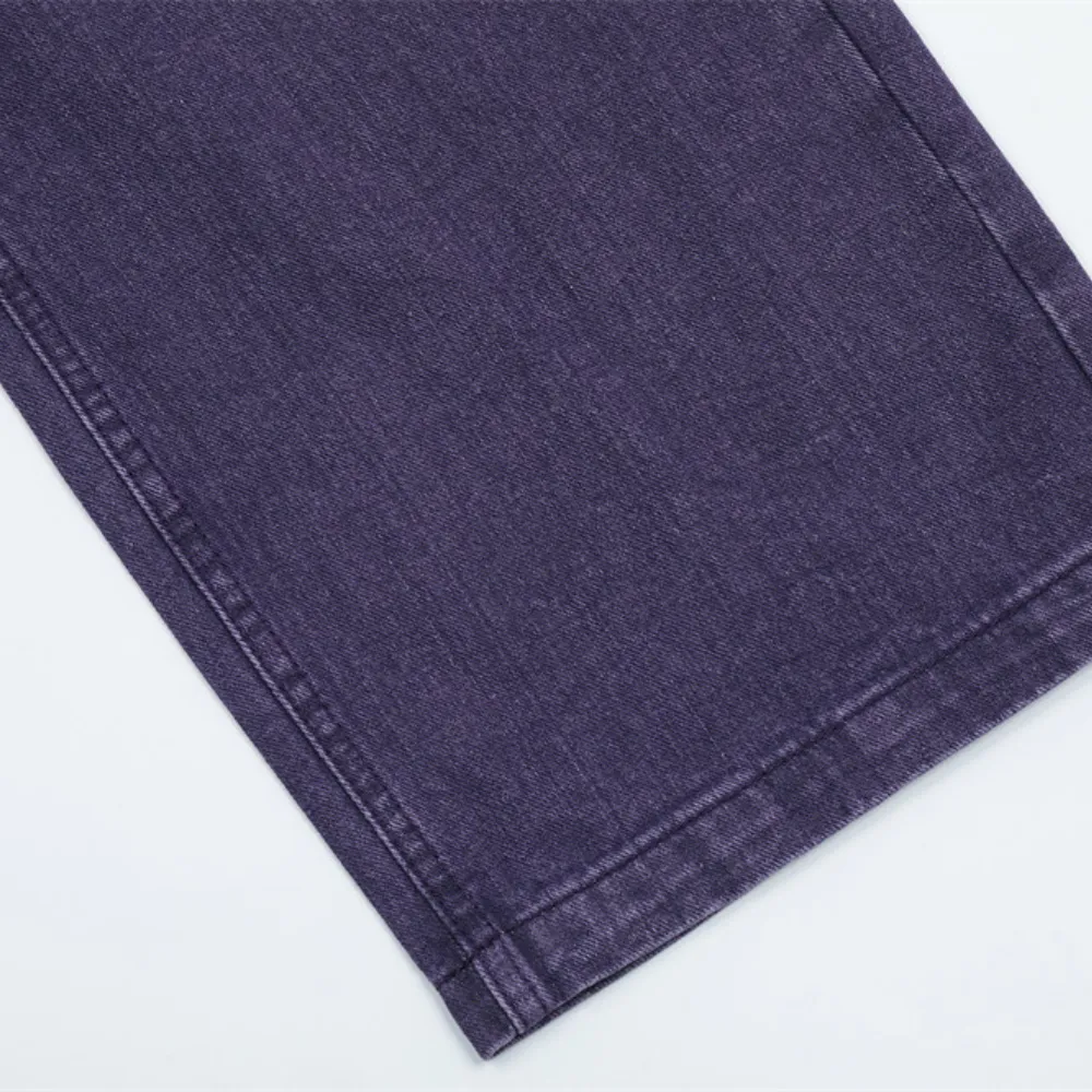 Retro Fading Straight Leg Purple Jeans