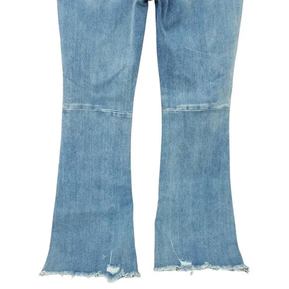 Risen Los Angeles Jeans Distressed Flare High Rise 31/13 Stretch Frayed Hem NWT