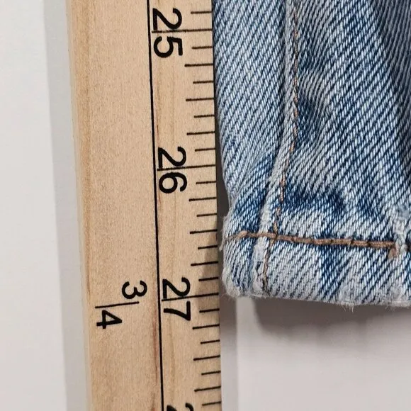 Rollas Dusters High Rise Slim Jeans Old Stone Light Wash Denim Cotton Size 28